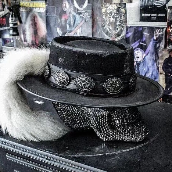 Unisex Pork Pie Top Hat Wool Hat Jazz Hat Wide-Brimmed Fashion Flat Top Hat