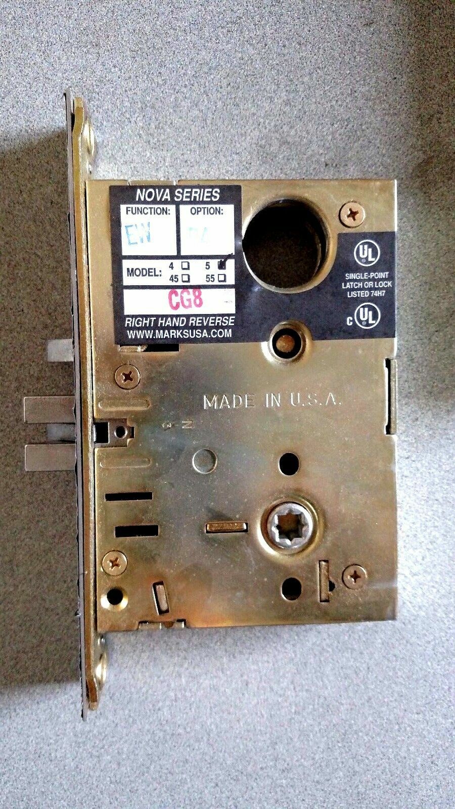MARKS USA MORTISE BODY ONLY 2 3/4" BACKSET NOS  US32D STOREROOM RHR HAND EW