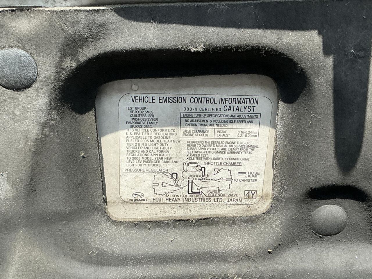 Chassis ECM Under Console Excluding Outback Fits 05 LEGACY 876750