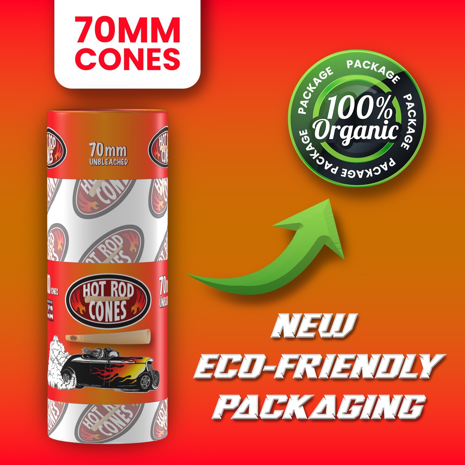 Unbleached Pre Rolled Cones Calssic Rolling Paper Cones W Tips70 mm - 100 CT