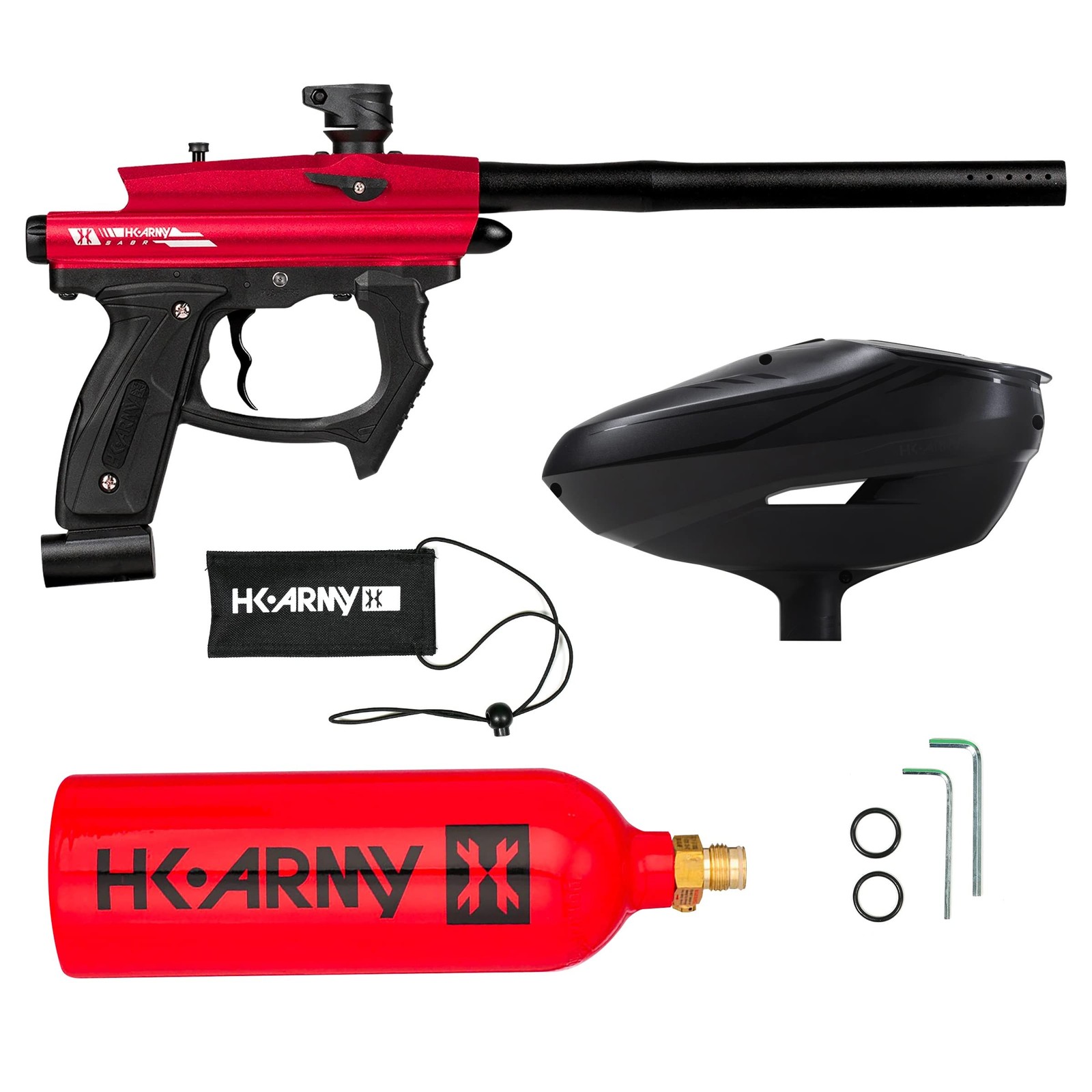 HK Army SABR Paintball Gun CO2 Marker Starter Package Red