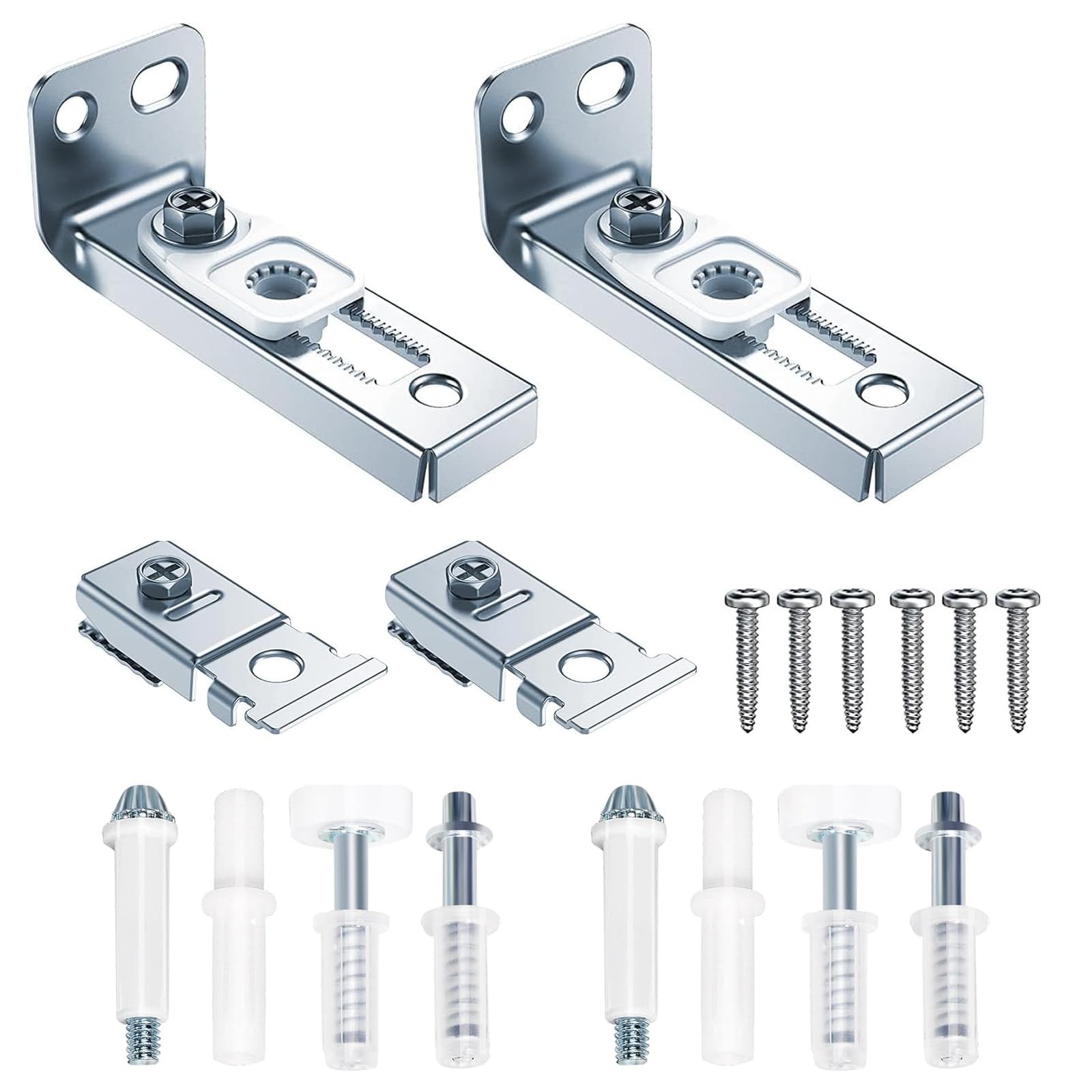 2-Pack Bifold Door Hardware Repair Kit - Fits 7/8" to 1" Tracks - Silver