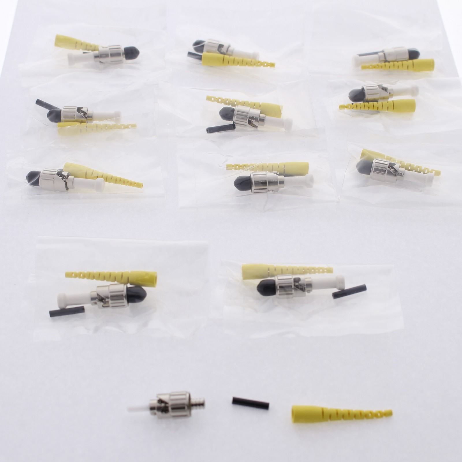 Hubbell FCSTS12R Fiber Optic ST Connectors SM Zirconia Anaerobic Epoxy 12pcs