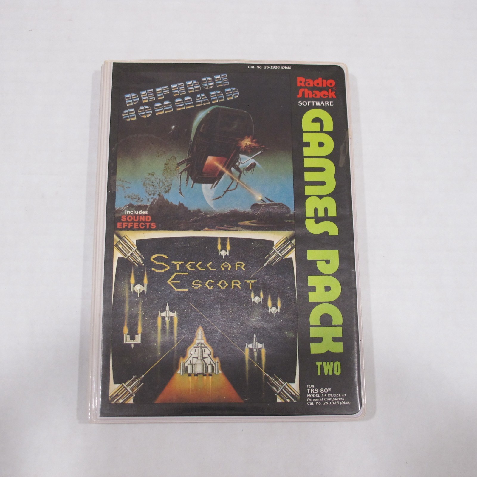 Defense Command & Stellar Escort TRS-80 Game Pack Model I or III DISK Tandy