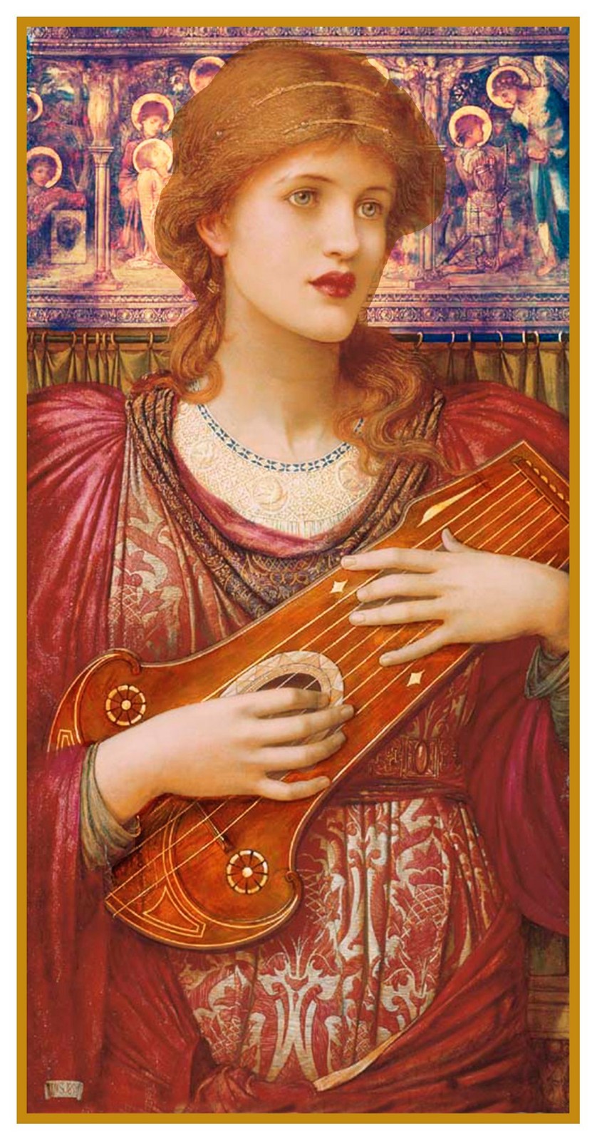 John Melhuish Strudwick The Music Faintly Falling Counted Cross Stitch Pattern