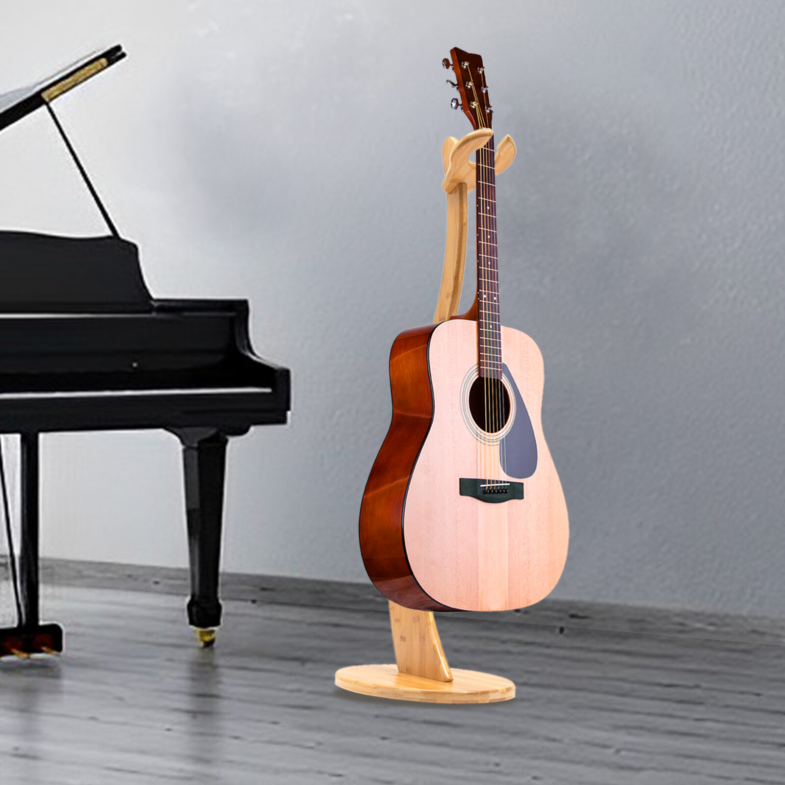 40.55" Bamboo Guitar Stand With Non-slip Pads For Guitar Bass Display Rack Home