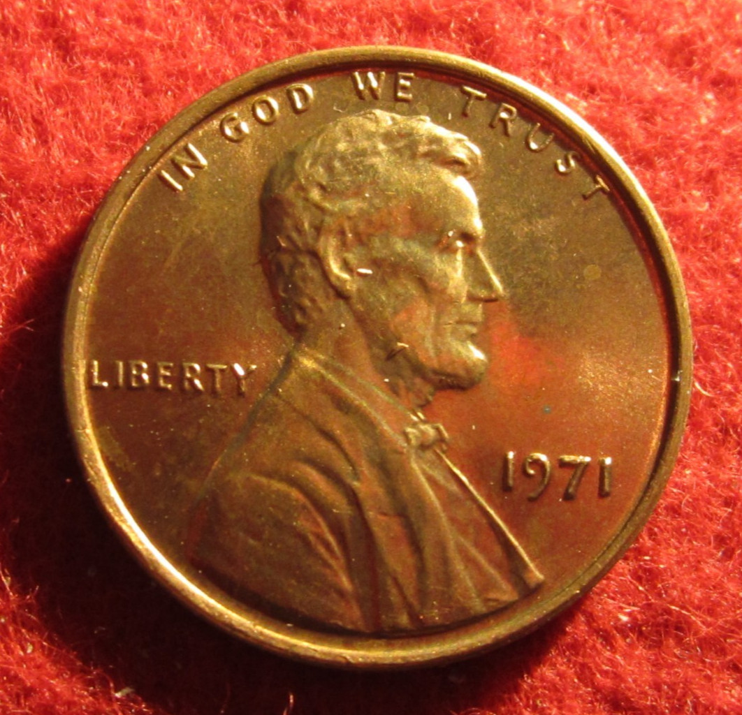 1971 (P) Lincoln Memorial Cent/Penny - Uncirculated - Red - Actual Coin C1217