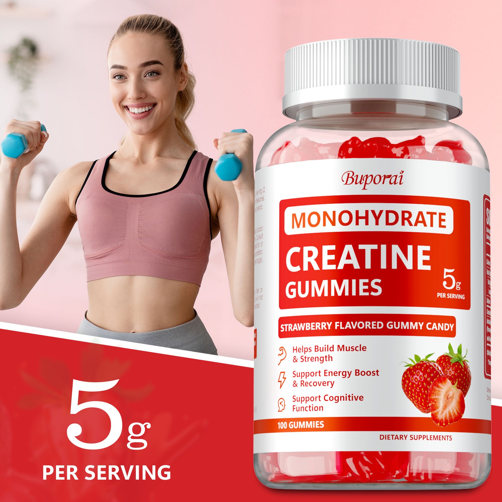 Creatine Monohydrate - Enhances Energy and Recovery, Improves Muscle Strength
