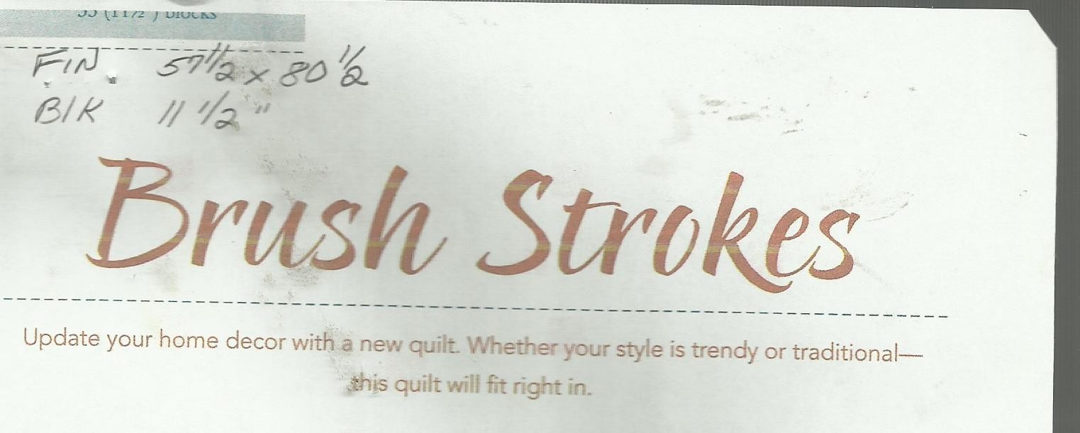 E0806 BRUSH STROKES QUILT PATTERN/INSTRUCTIONS