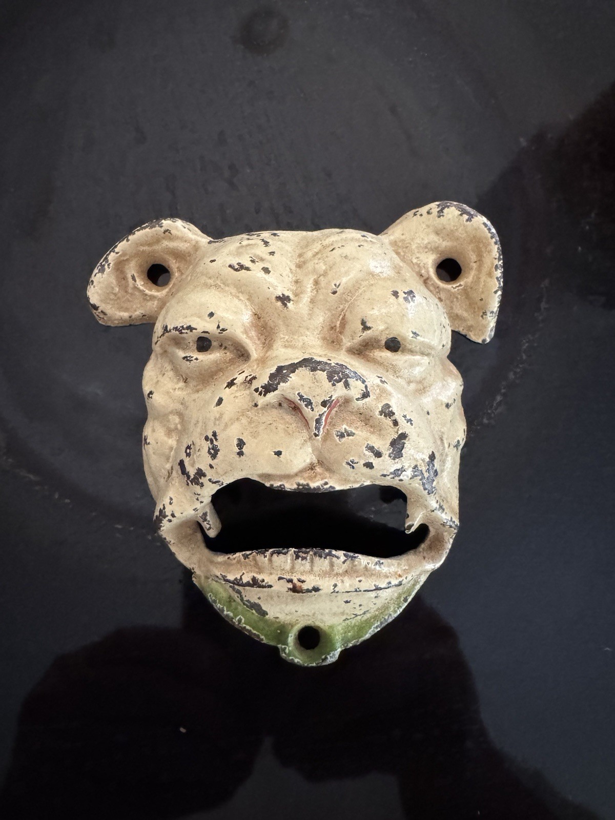 Vintage Antique Cast Iron Bulldog Terrier Dog Face Bottle Opener 4”x 5"