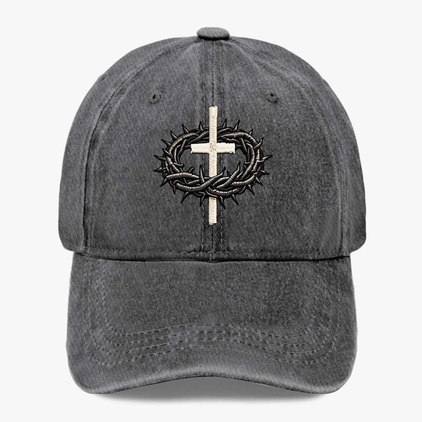 Christian Cross Crown Of Thorns Hat Faith Jesus Religious Baseball Cap Gift