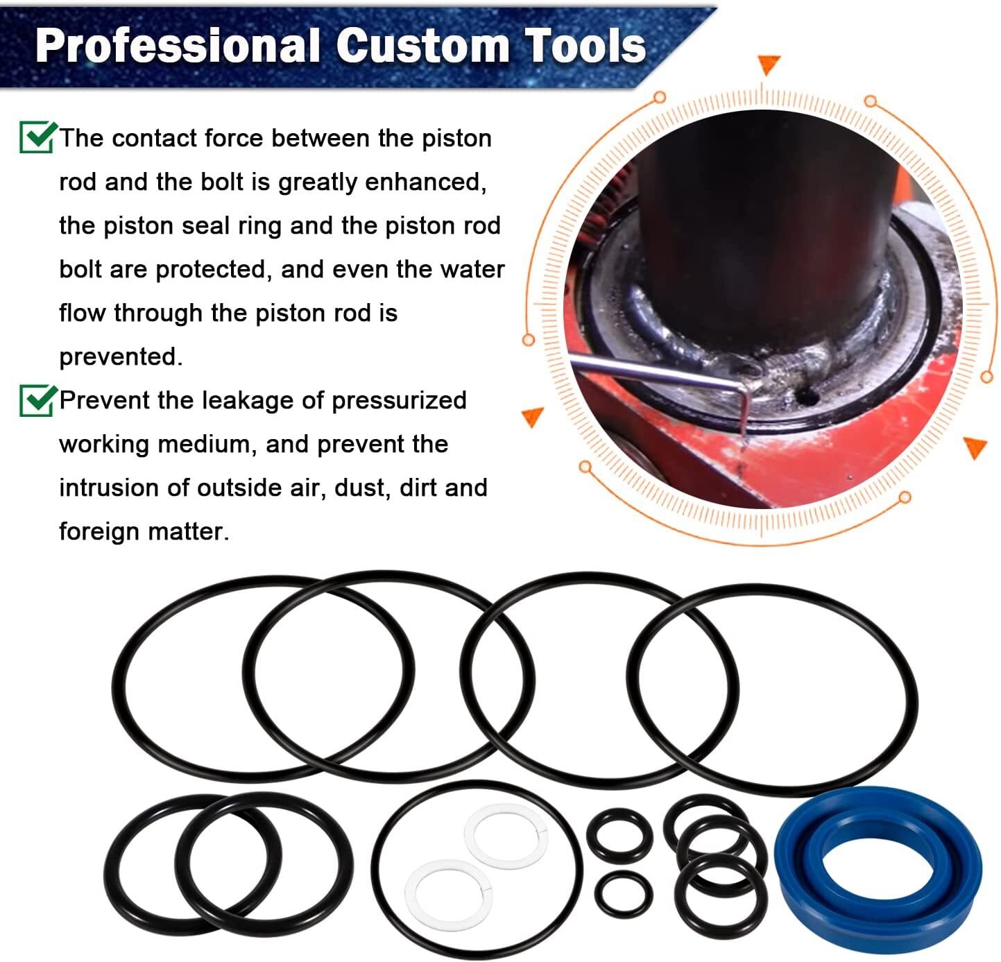 15PCS Floor Jack Seal Kit for Sears, Craftsman, MVP - 214.50136, 50136, G-493LWM