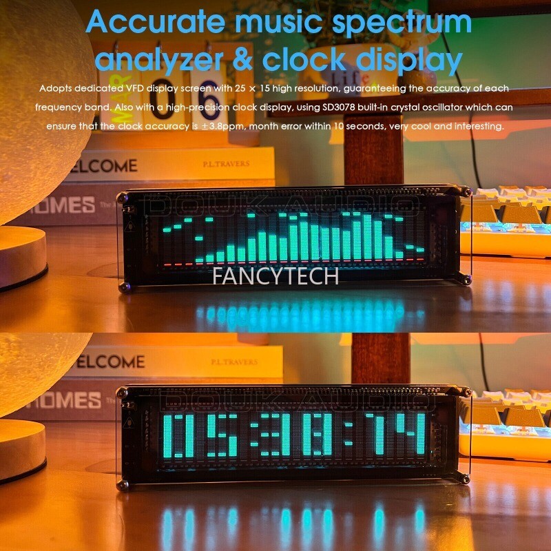 MIC Pick up Audio Spectrum VFD Sound Level Meter VU Meter Screen Display NICE