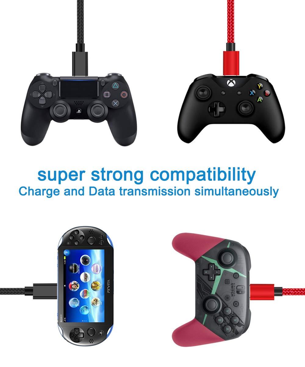 2Pcs 6Ft PS4 Controller Charger Cable for Xbox One Controller Cable,Playstation4