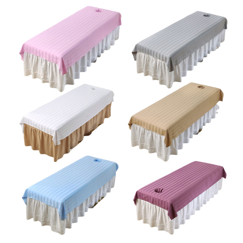 Reusable Beauty Massage Table Cover SPA Bed Salon Couch Sheet W/ Face Hole Cover