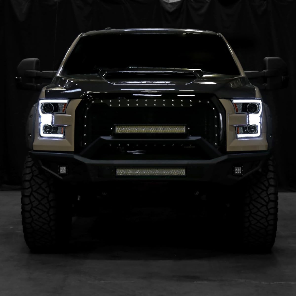 2015-2017 F150 Dual Projector Headlight LED DRL Switchback Sequential Turn Smoke