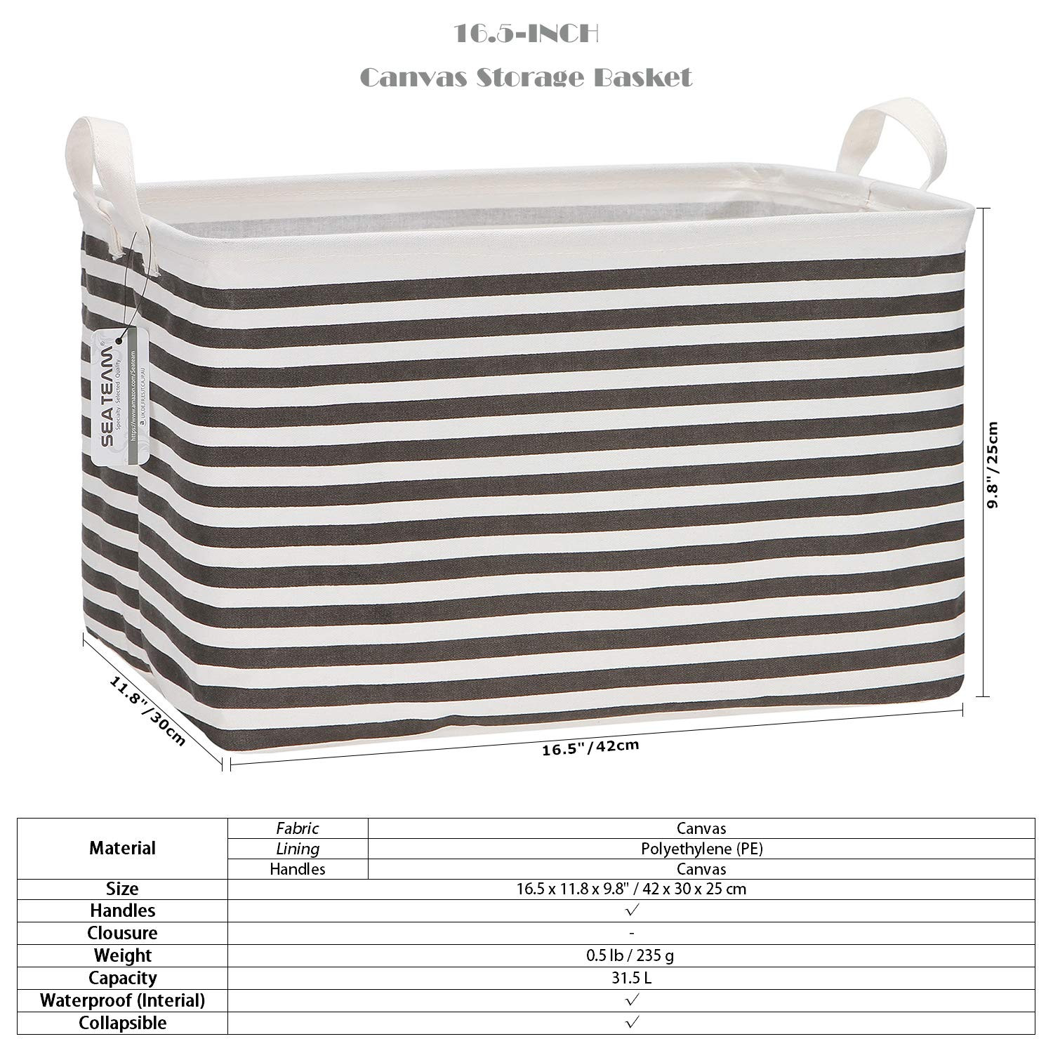 2 Pack Collapsible Storage Baskets Fabric Bin With Handles Closet Organizer