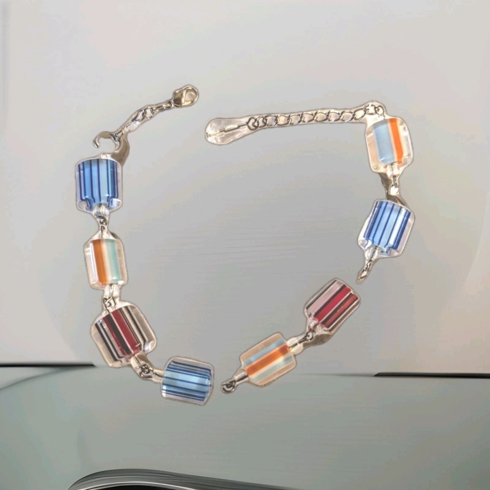 Glass Bead Bracelet Multicolor Artisan Made Stylish