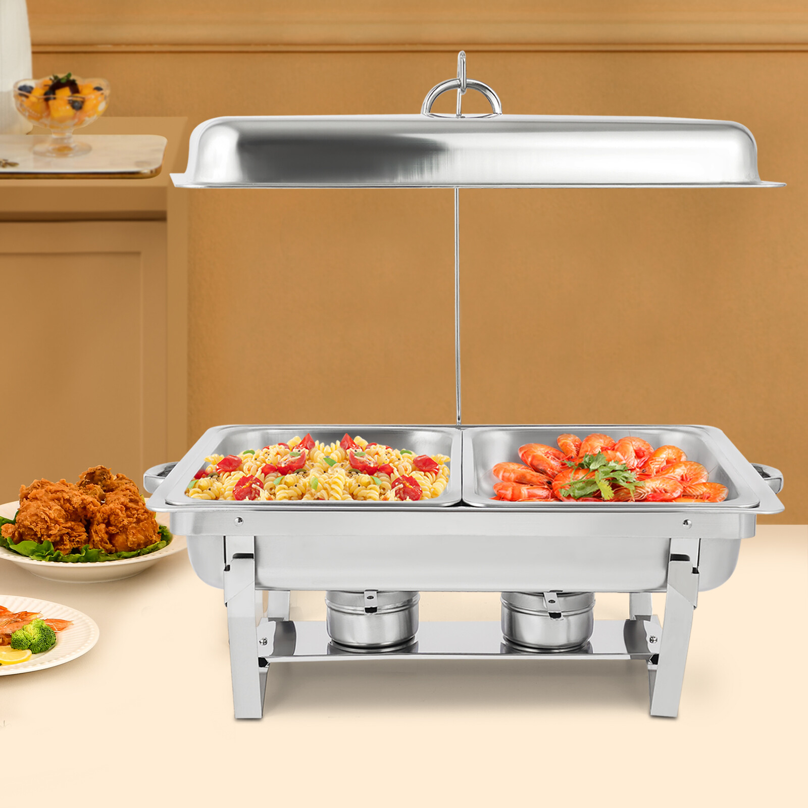 7.5L Stainless Steel Catering Chafing Dish Food Warmer Buffet Heat Tank W/ lid