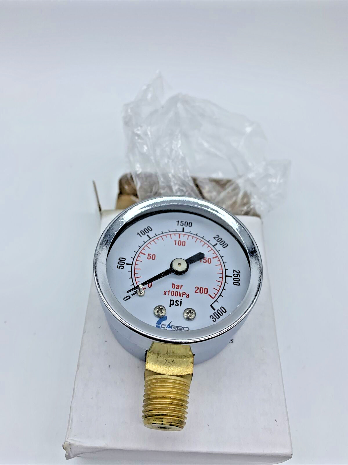 Carbo Instruments D20-CSL-3.0K 2" 1/4" NPT Streel Brass 3000 PSI
