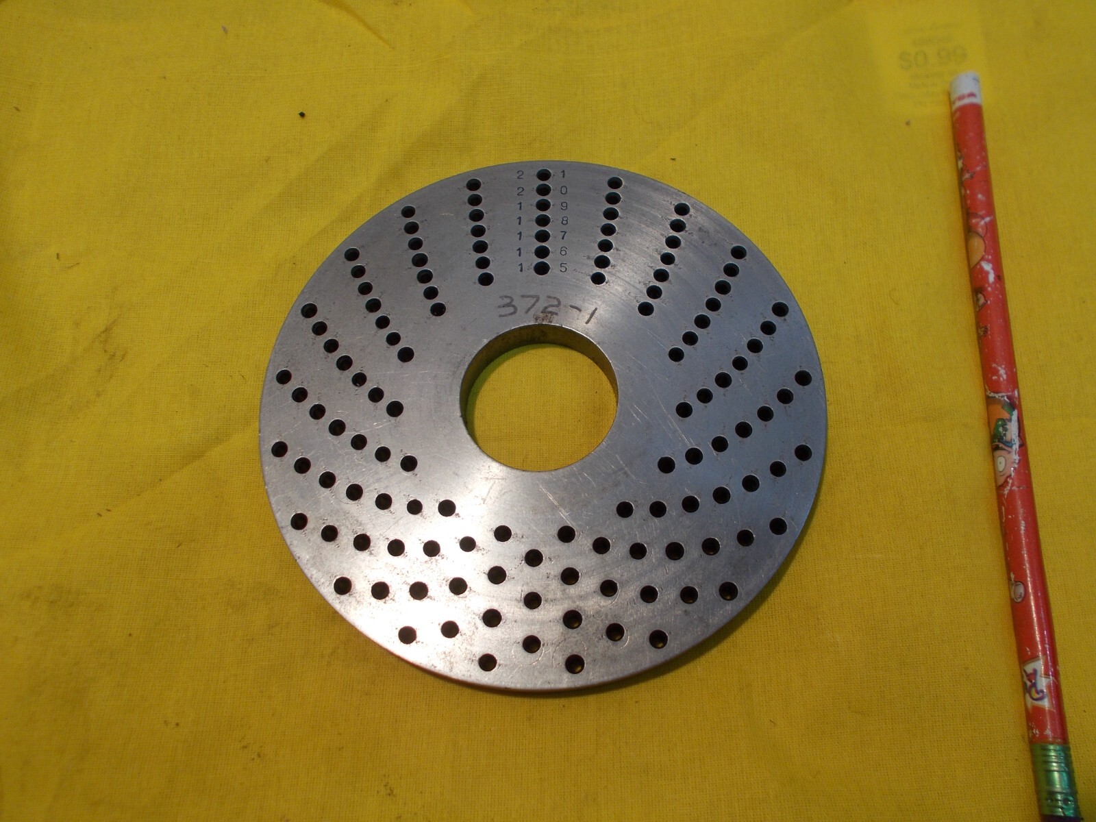 GOOD USED INDEX PLATE for rotary table dividing & indexer head spacer TROYKE USA