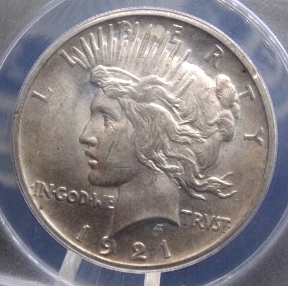 1921 "P" Peace SILVER Dollar *HIGH RELIEF* $1 ANACS MS61 #287 Uncirculated