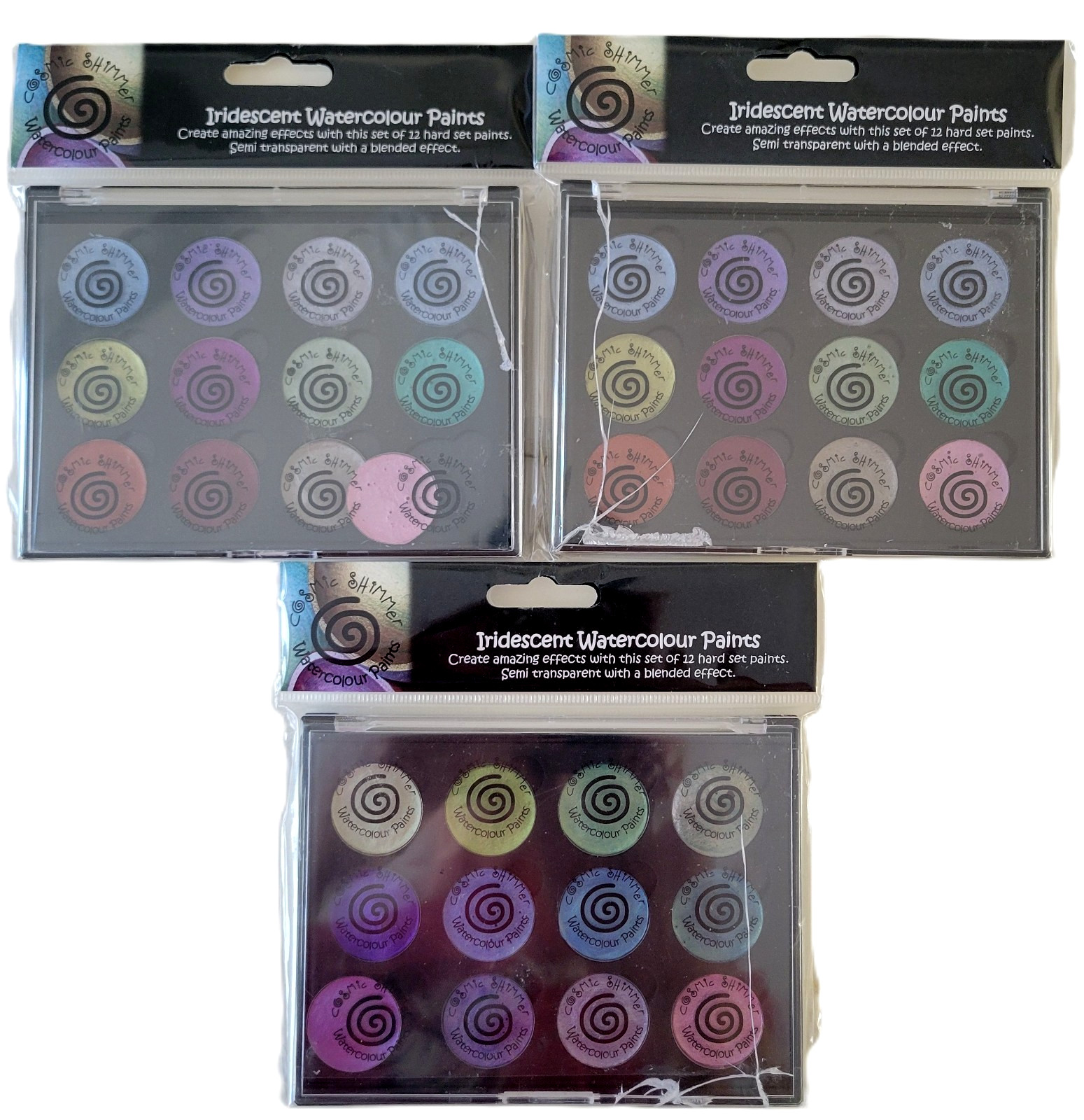 Lot of 3 Creative Expressions Cosmic Shimmer Iridescent Watercolor SEALED #4 #9