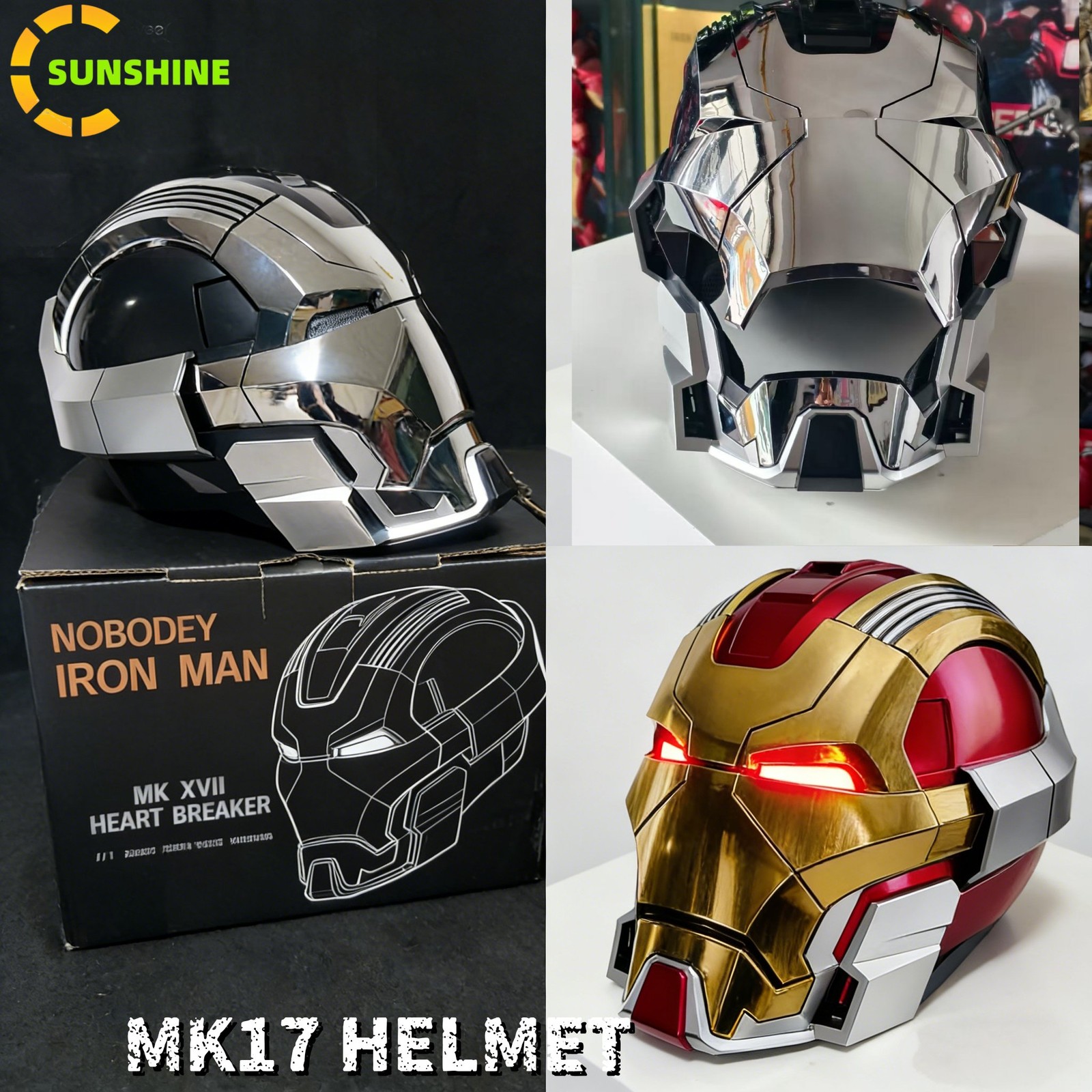 2026 New Iron Man Mark 17 Helmet Voice-Controlled Cosplay Collectible Toy