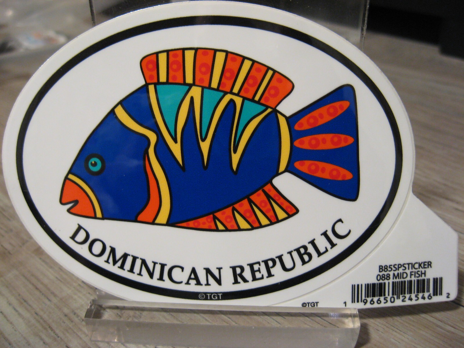 NEW Custom Sticker Oval 4" x 3" Fish Decal - Caribbean - Dominican Republic