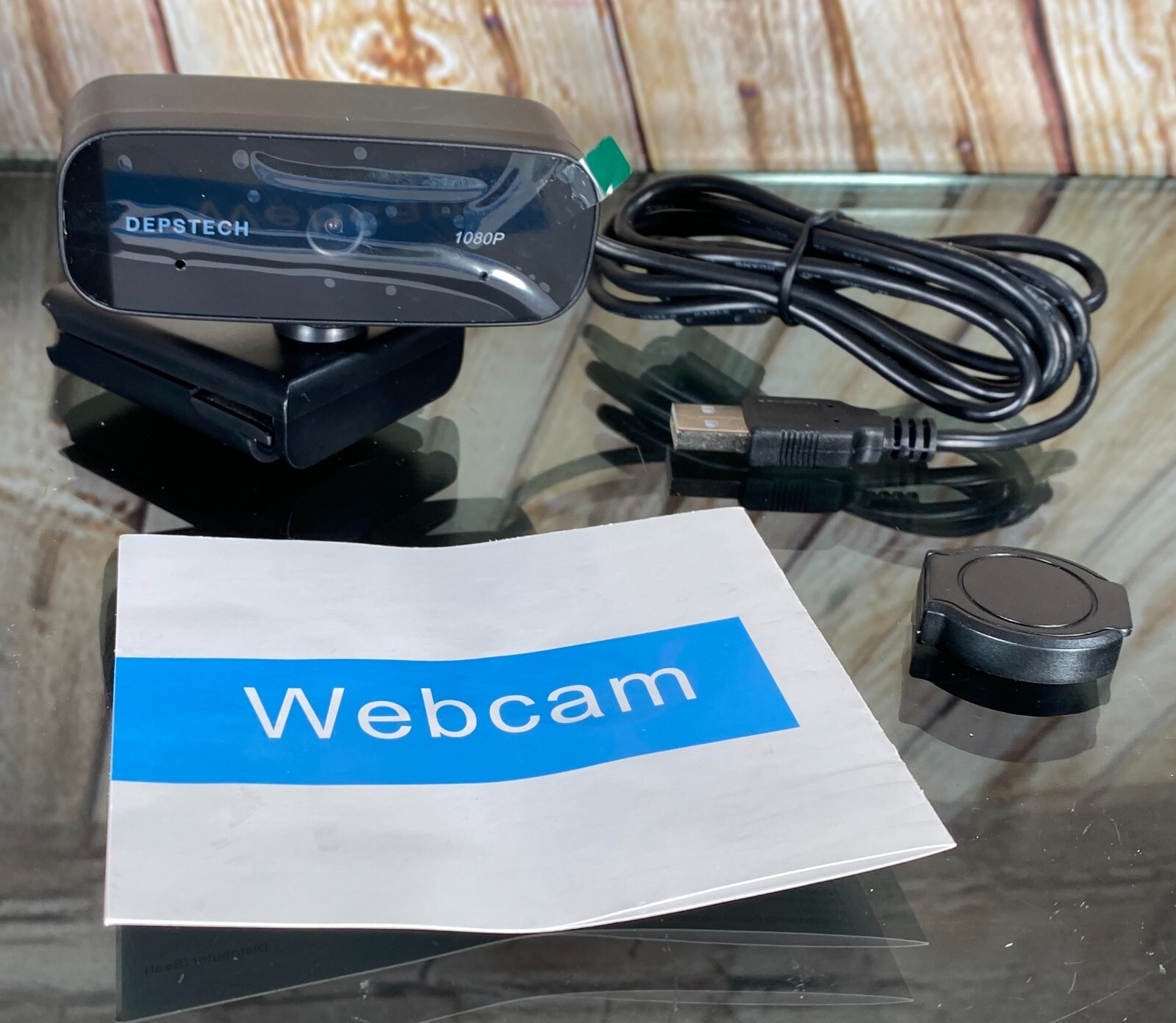 Depstech 1080P Full HD USB Webcam with Microphone & Privacy Shutter ~ Model D06