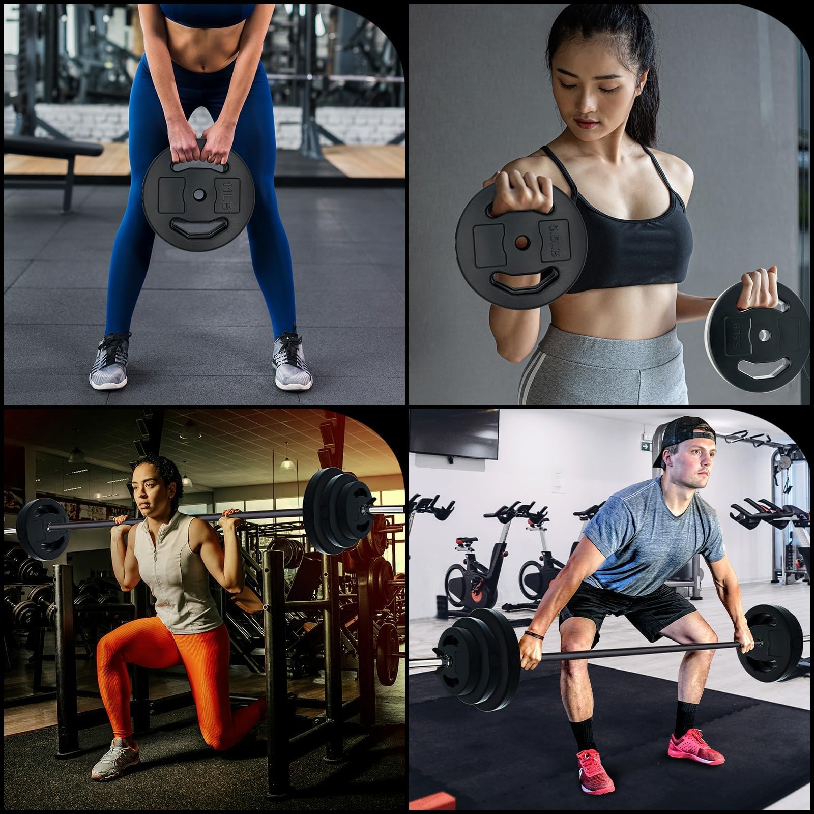 40 Lbs Barbell Weight Set, Adjustable Free Weights for Home and Gym Workout