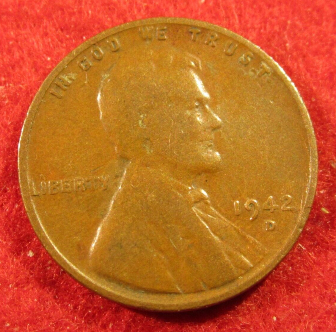 1942 D Lincoln Wheat Cent/Penny - G Good to VG Very Good