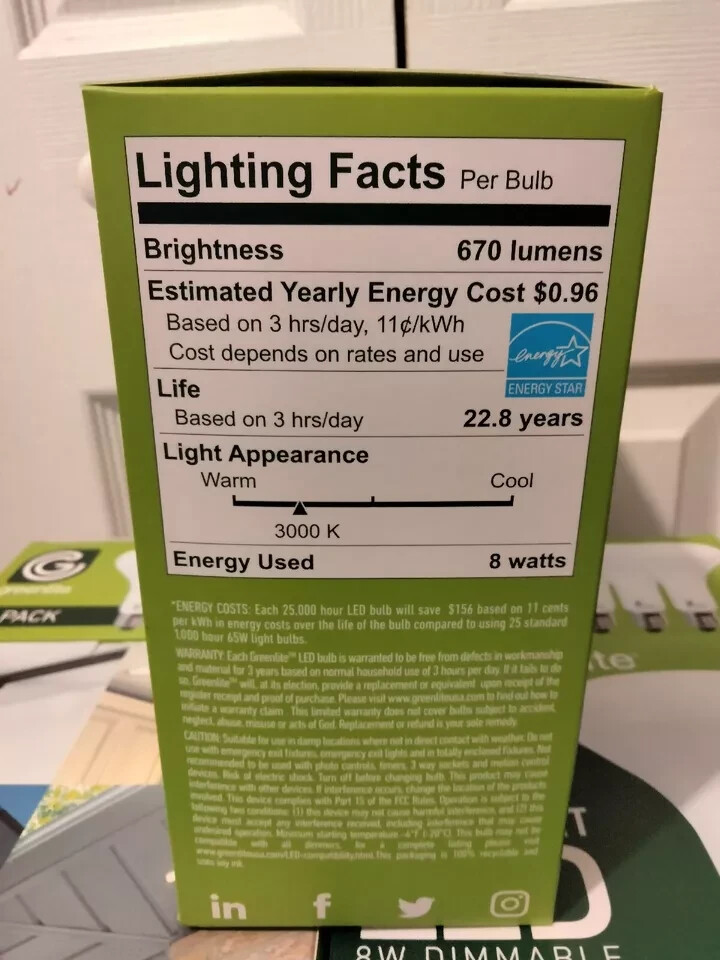 BR30 LED Flood Light Bulbs 4 Pack 65W Equivalent 3000K Dimmable Indoor