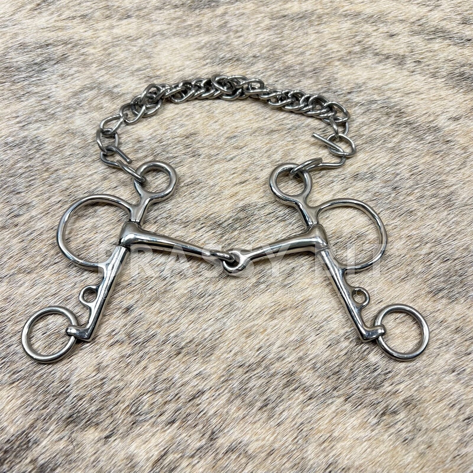 3.5" Pony Pelham English Curb w/ Chain