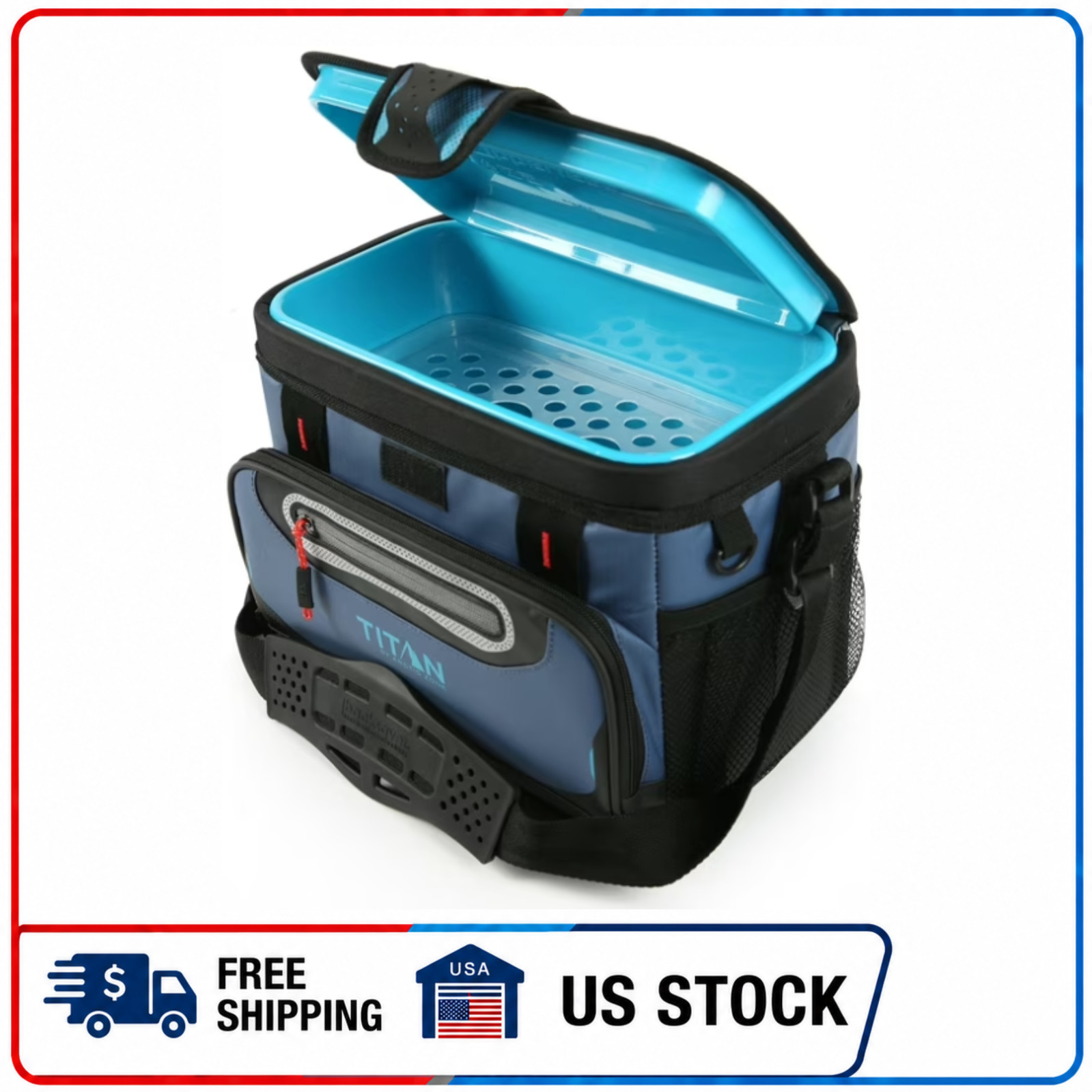 Titan by Arctic Zone 12 Can Zipperless Soft Cooler, 8 Quart, Ocean Blue
