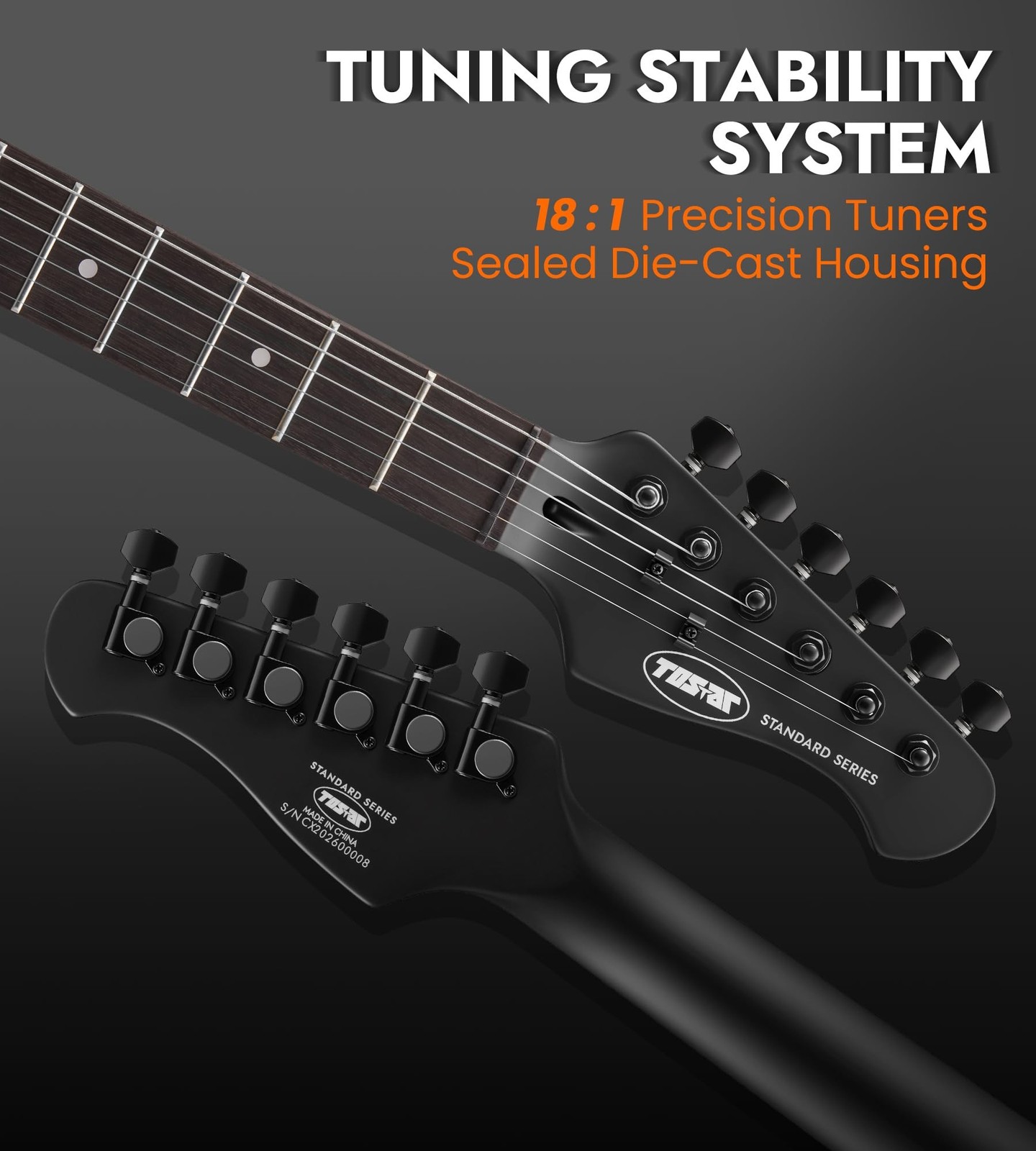 Tostar 39" Solid Body Electric Guitar for Beginner & Intermediate, P90-SBK | ...