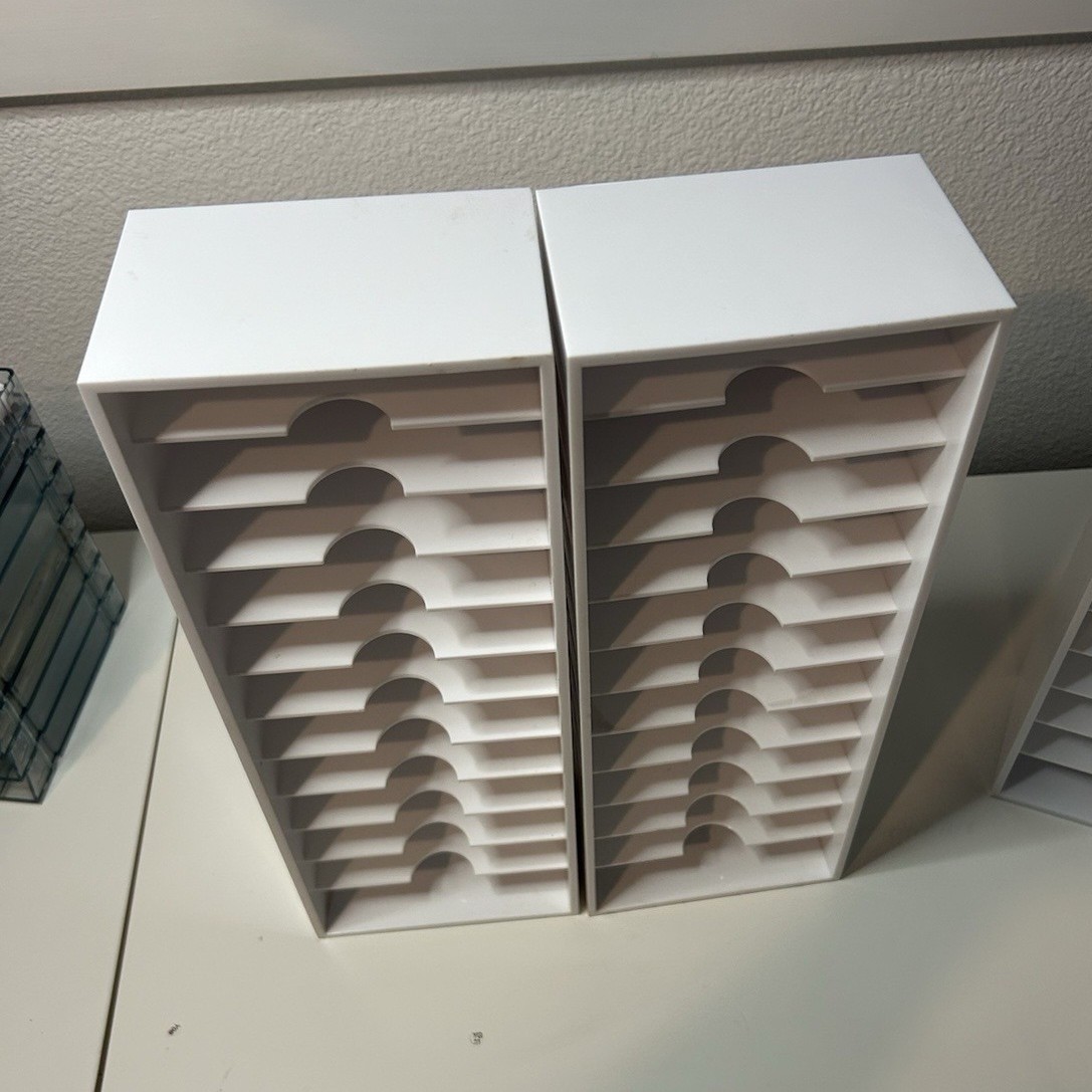 White Multi-Compartment Multi-Slot Craft Storage Organizer Shelves for Supplies