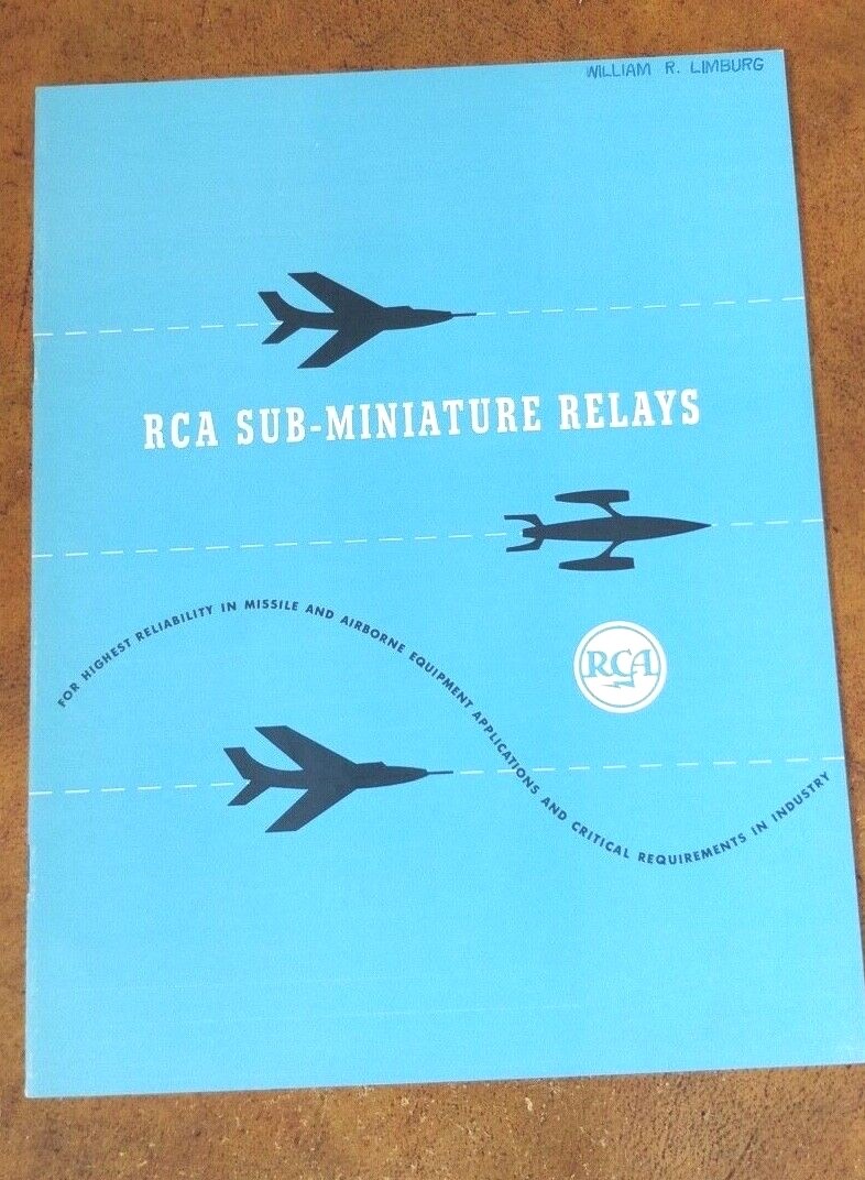 1950s ~ RCA ~ Sub-Miniature Relays ~ Catalog ~ Missiles Aviation Components