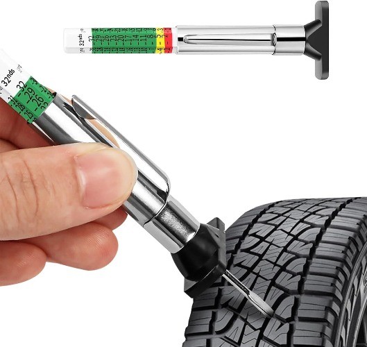Car Tire Tread Depth Gauge, Universal Tire Gauge with Six-Sided S Color: 1 PCS