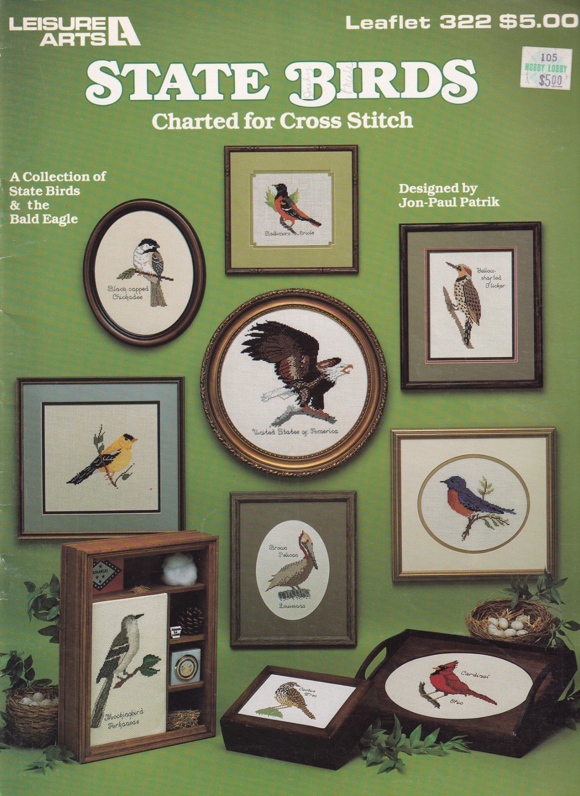 Cross Stitch Pattern Leaflet STATE BIRDS Leisure Arts 322