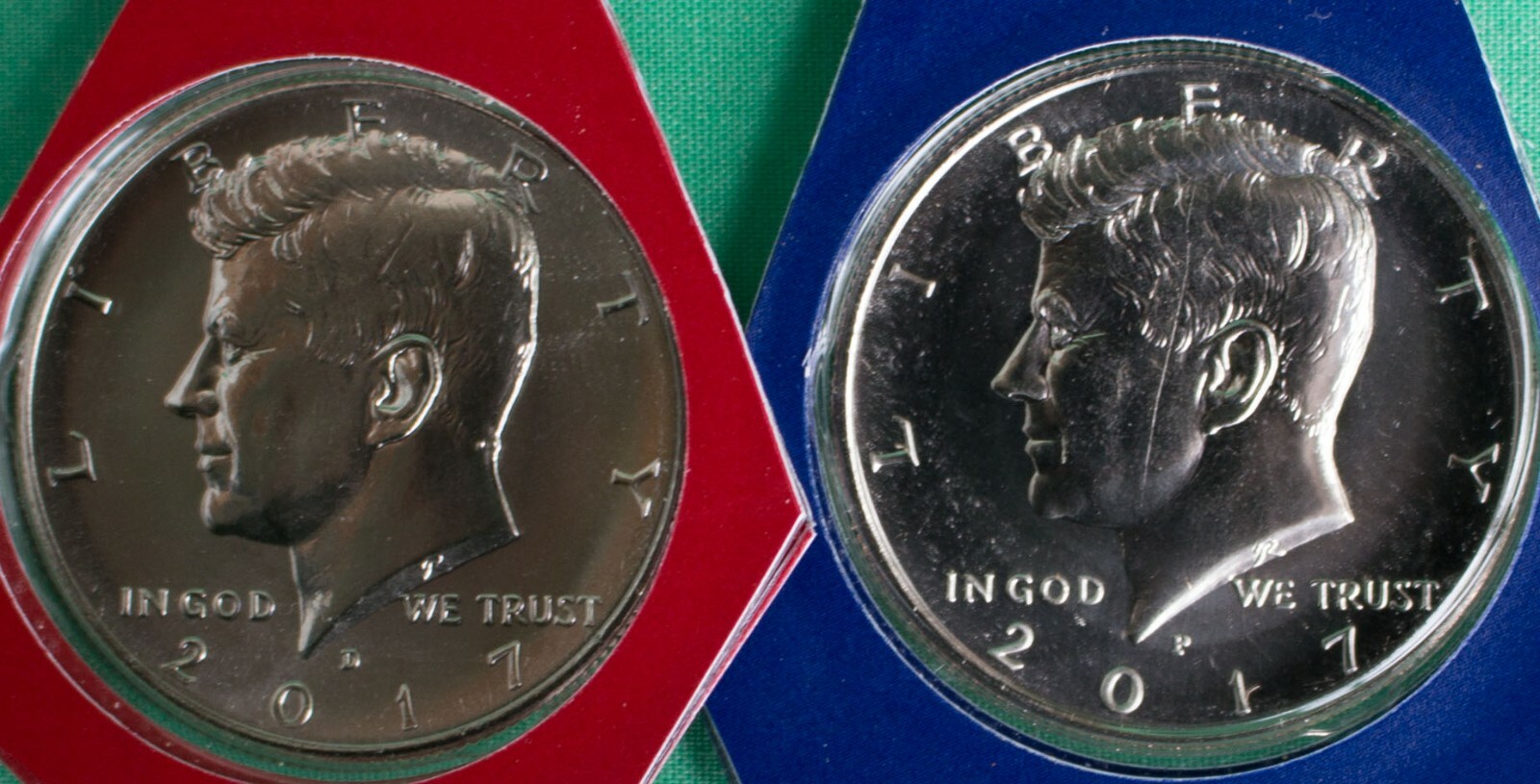 2017 P and D Kennedy Half Dollar Coin from US Mint Set 2 BU Cello Fifty Cent UNC