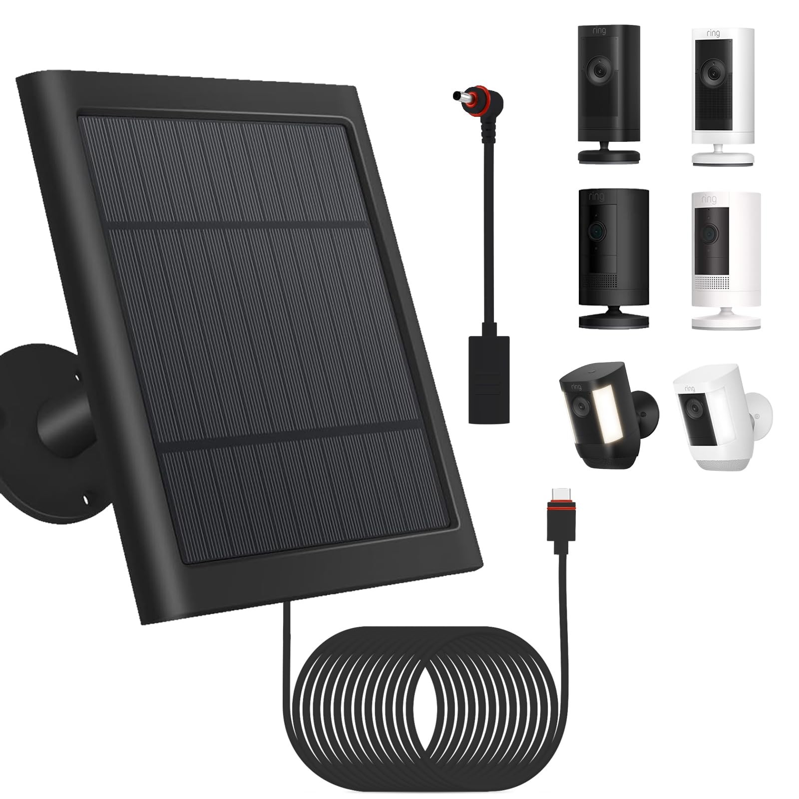 1 Pack  Solar Panel for Ring Security Camera Spotlight Cam Plus/ProBattery St...