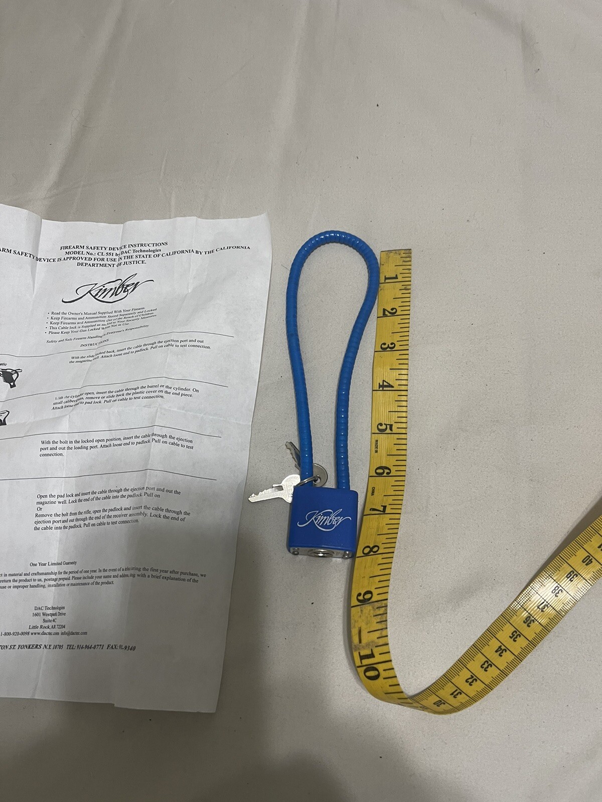 Kimber Firearm Safety Model # CL 551 New