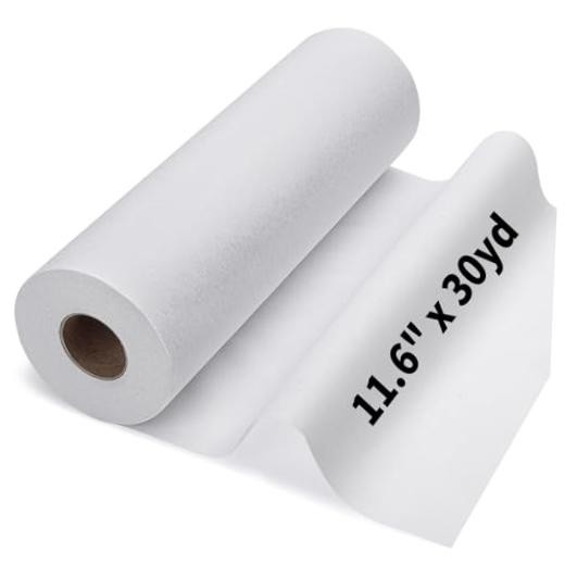 White White A Medium 11.6" x 30yd Interfacing Fabric for Sewing