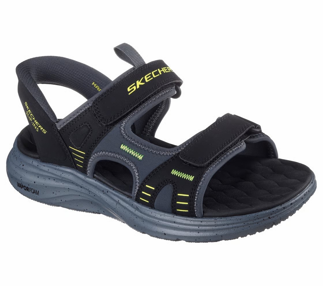 Man Skechers Slip-ins Vapor Foam Sandal-Korro 232994 Color Black/Lime Brand New