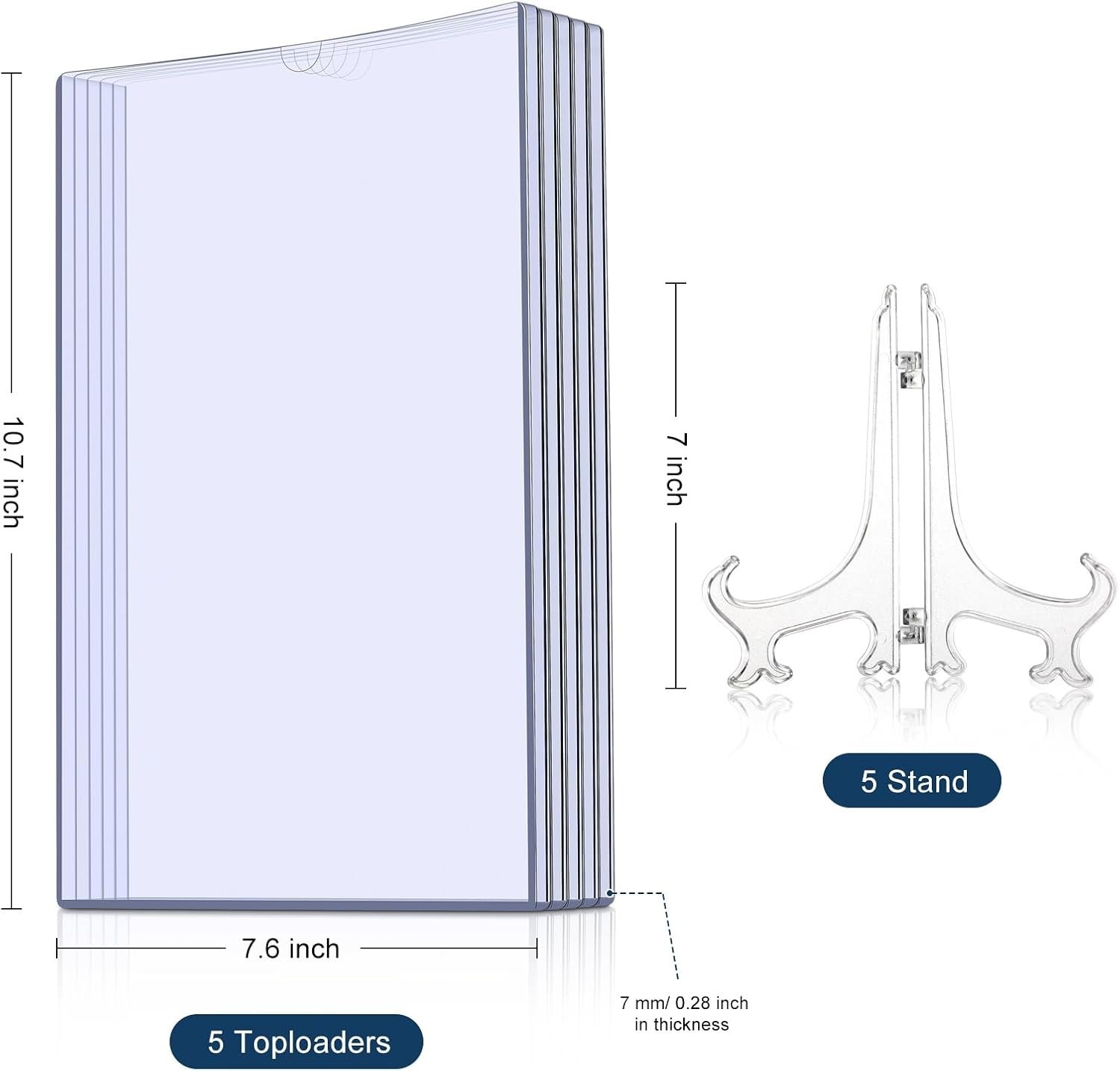 Comic Book Display Case Set, Include Comic Book Sleeves and Clear Plastic Easels