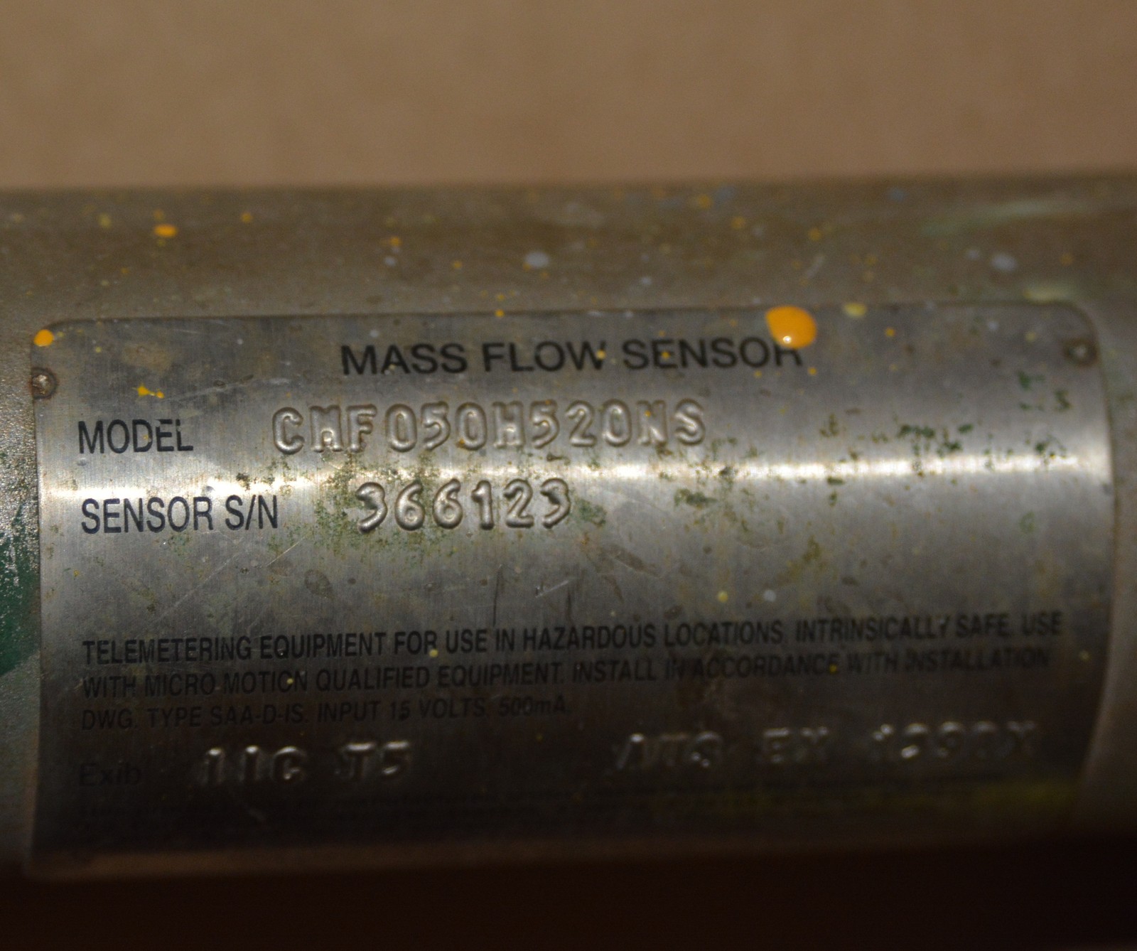 MICRO MOTION Elite Series Mass Flow Sensor CMF050M520NS 1/2"