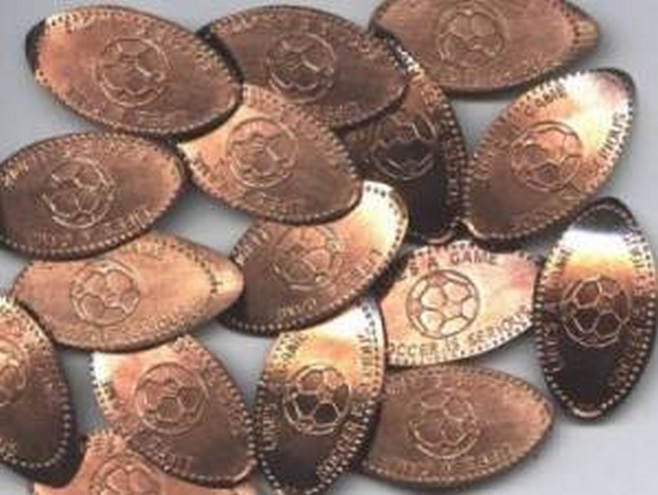 Elongated - Squashed - Pressed Soccer Penny Keychain