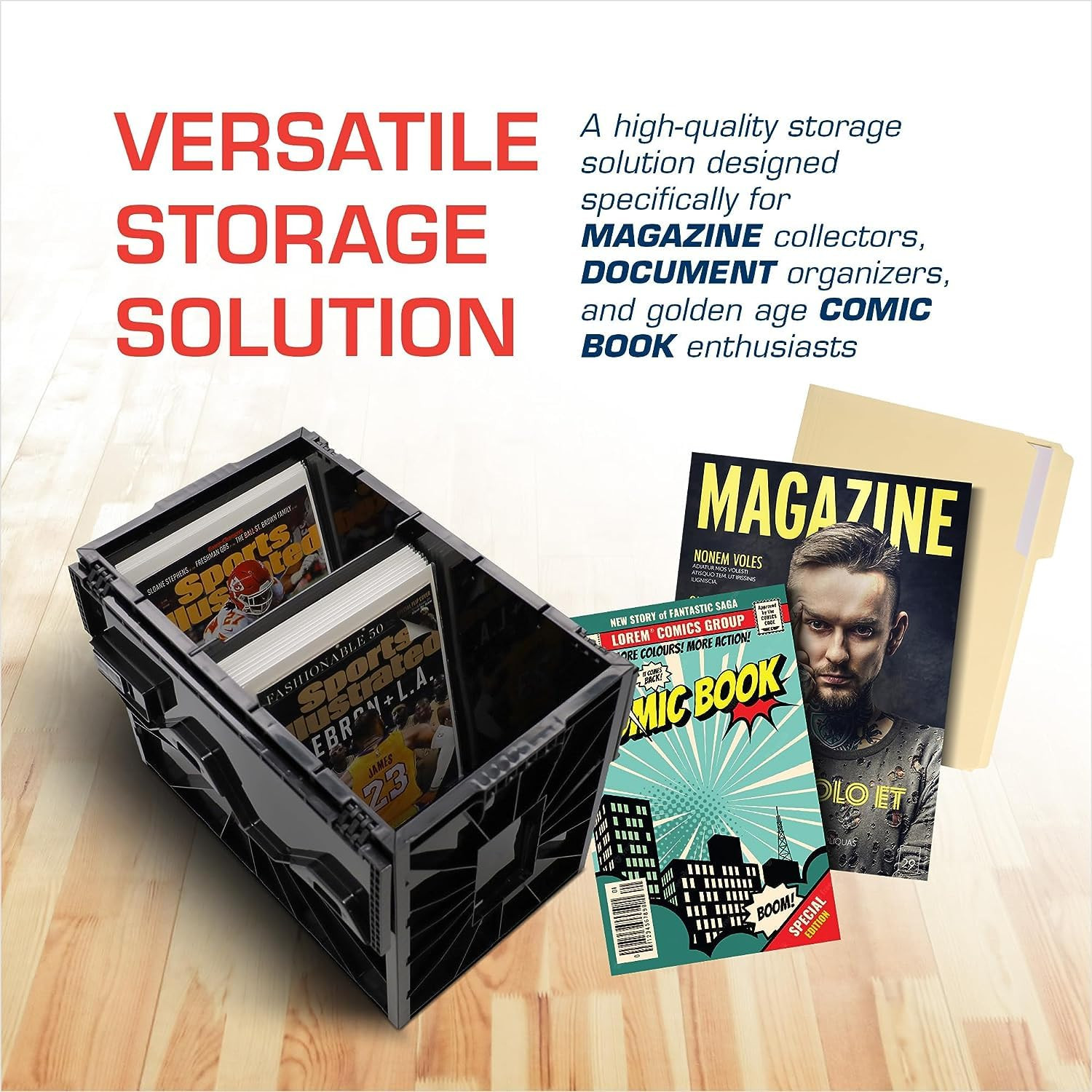 Magazine Document & Comic Book Storage Bins | Durable Magazine Bin | Magazine...