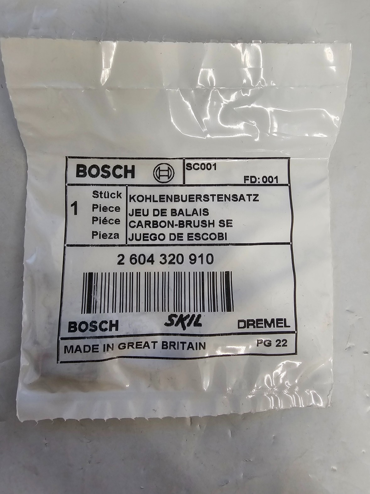 GENUINE OEM BOSCH BRUSH SET 2604320910